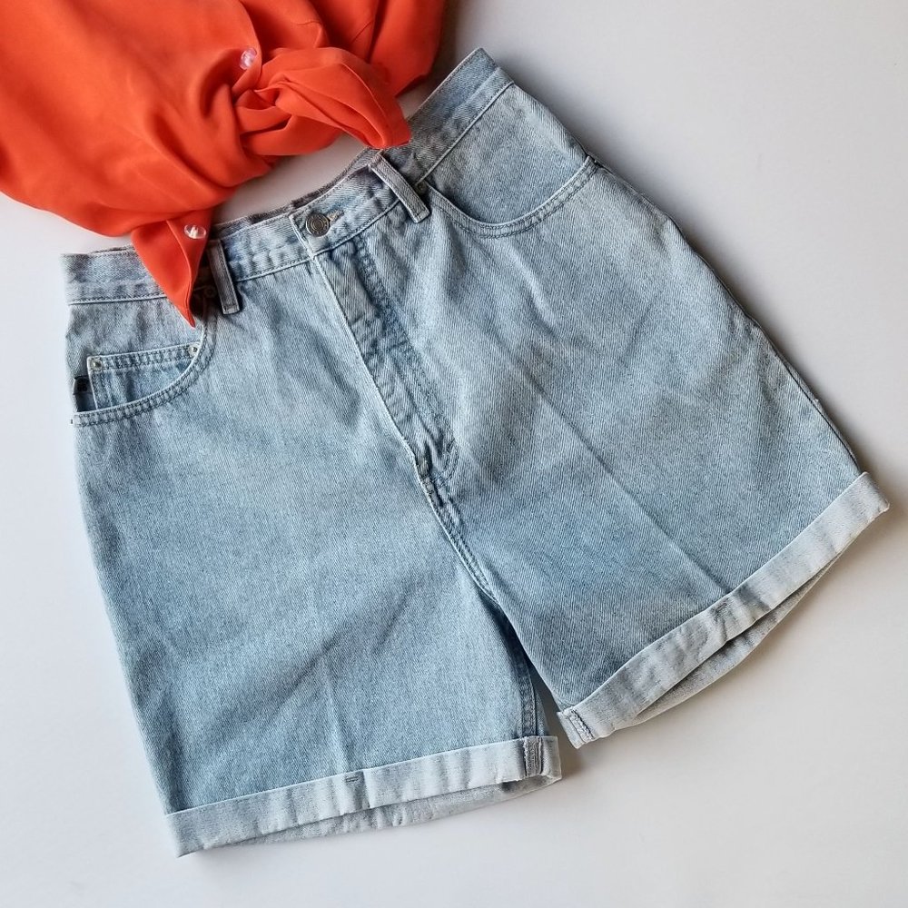 Vintage Route 66 Denim High Waist Shorts Size 11/12 Relaxed Fit Stonewashed Mom